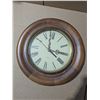 Image 1 : Vintage Round Wood Quart Brand Wall Clock