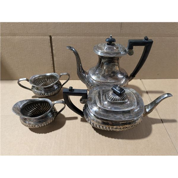 4pc tea and coffee/cream and sugar silver plated set