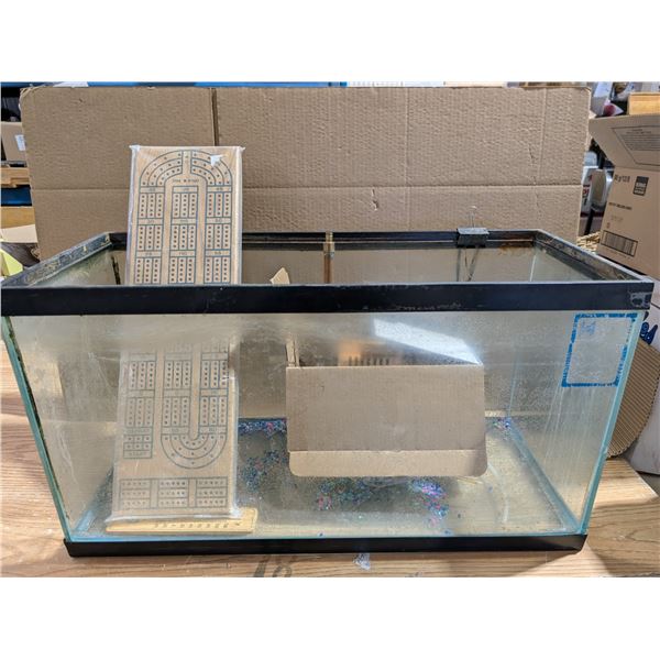 30"x12"x16" Aquarium w/ cribbage board and pump