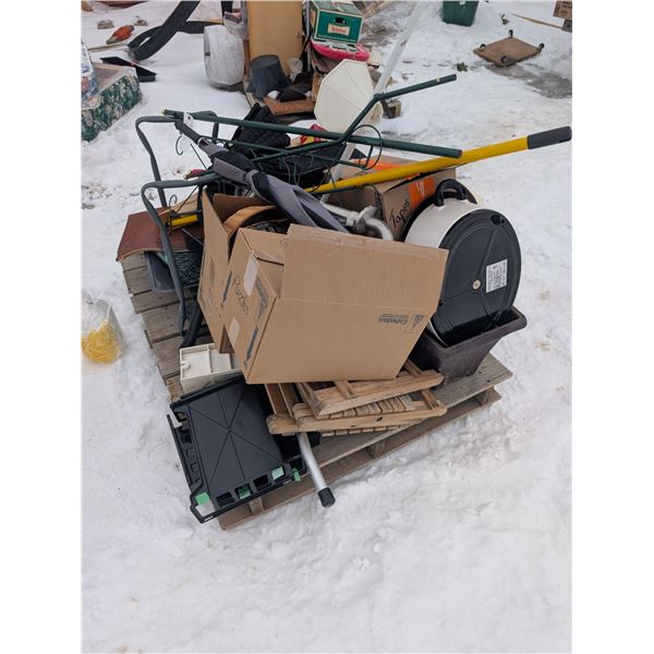 Pallet of Misc. Items Household, Bags, and etc.