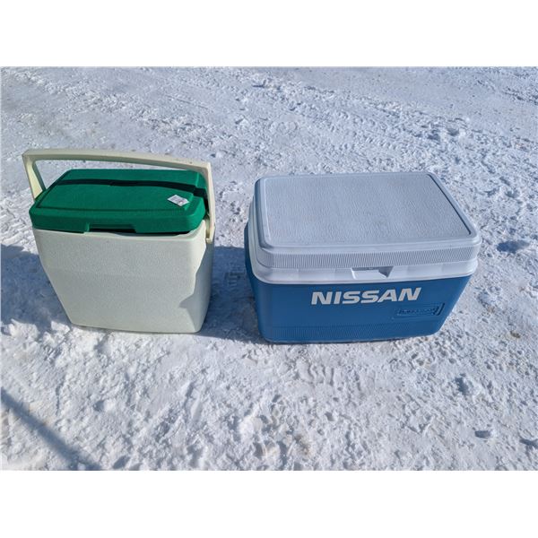 (2) Coolers (1) Rubbermaid 16"x10"x14"