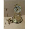 Image 2 : West Germany Kien Brass Coloured Glass Top Cover Clock 12"