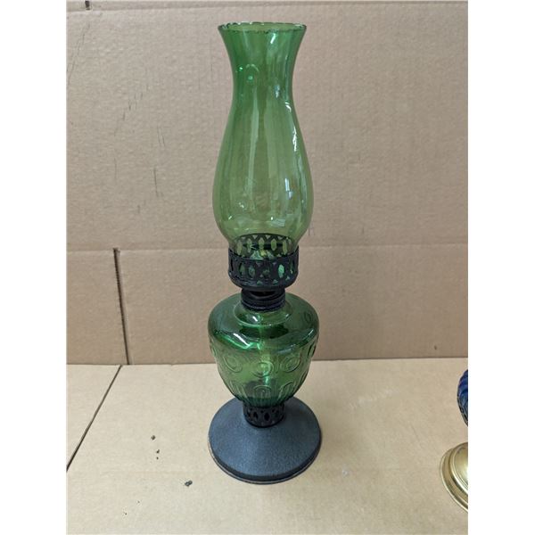 Unique Designed Green Glass Oil Lamp