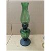 Image 1 : Unique Designed Green Glass Oil Lamp