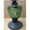 Image 3 : Unique Designed Green Glass Oil Lamp