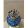 Image 4 : Unique Designed Blue Glass Oil Lamp
