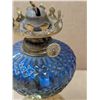 Image 5 : Unique Designed Blue Glass Oil Lamp
