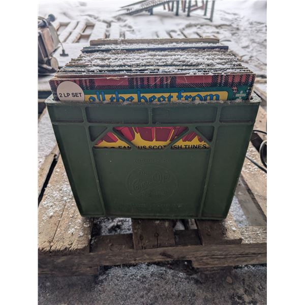 Vintage CO-OP Crate w/ Misc. Records
