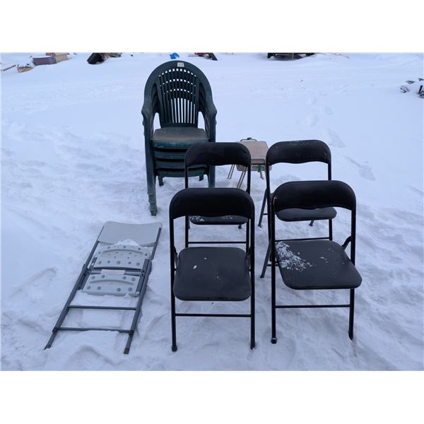 Set of Fold Out Chairs, Stools, and Garden/Lawn Chairs