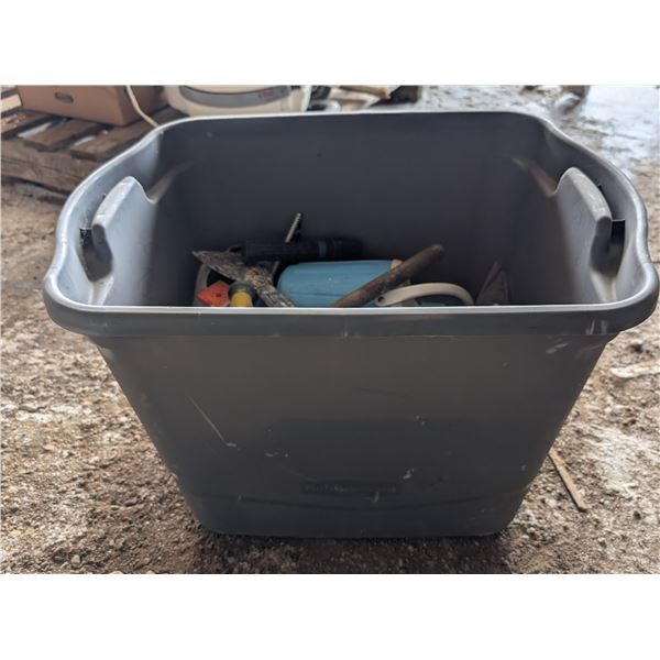 Storage Tub Full of Misc. Tools As Shown