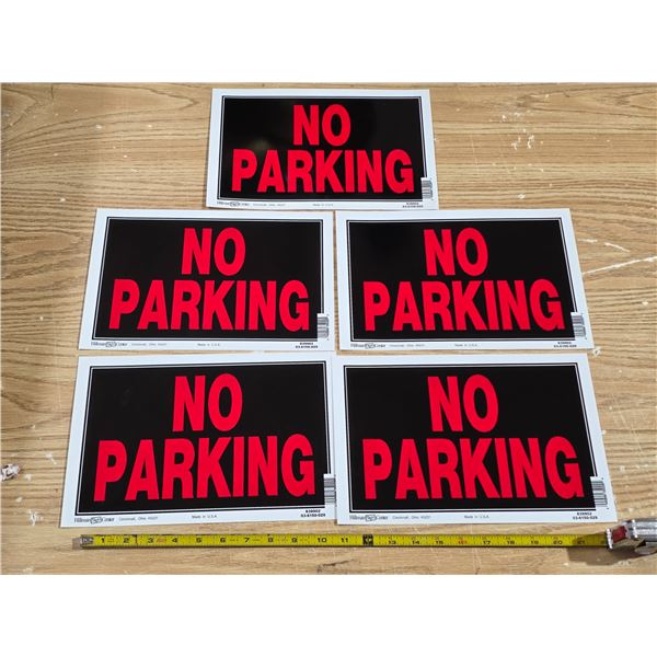 5 no parking signs
