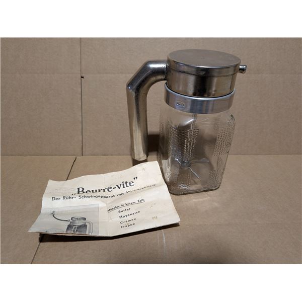 Vintage BUTTRA +PAT Beurre-vite w/ Original Manual