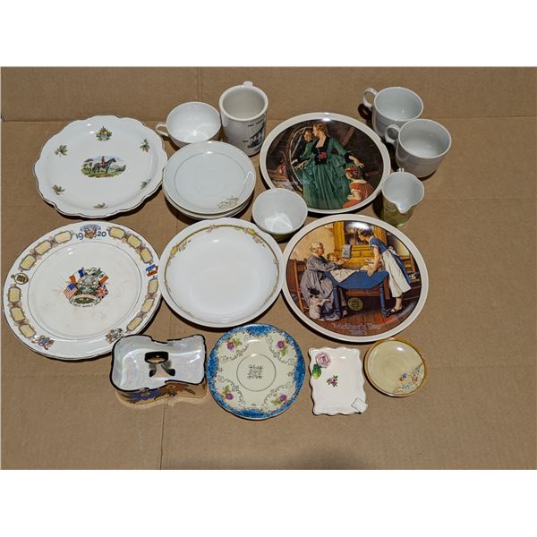 Lot of Variety China (2) Decor Plates, tea Cups, and etc.