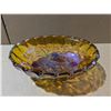 Image 1 : 4 Footed Carnival Glass Dish 9"x5"x12"