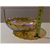 Image 4 : 4 Footed Carnival Glass Dish 9"x5"x12"