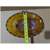Image 2 : 4 Footed Carnival Glass Dish 9"x5"x12"