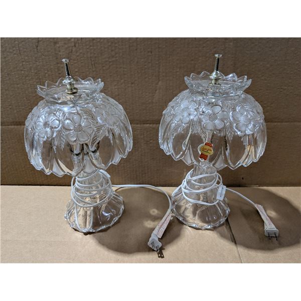 (2) Anna Huitte 24% Lead Crystal Lamps (Both Work)
