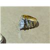Image 5 : (2) Gold Plated Rings (Purple Stone/Crystal Design)