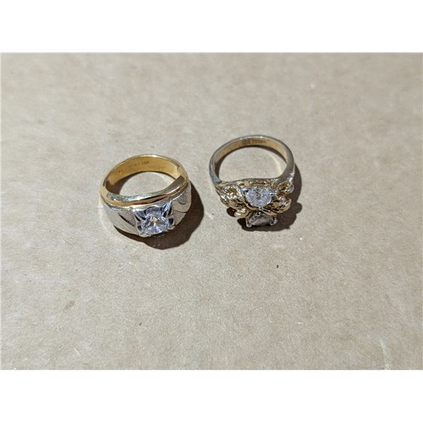 (2) Marked Gold Plated 14K Rings (Unverified)