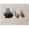 Image 1 : .925 Silver Ring w/ Gem Stone Design w/  .925 Earrings