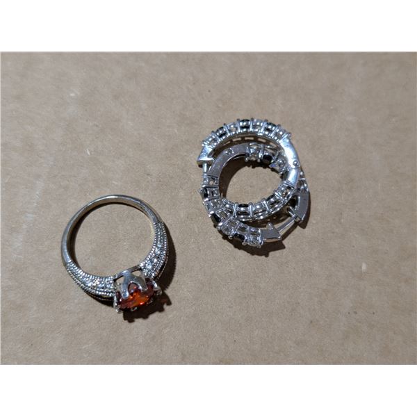 .925 Silver Ring w/ Gem Stone Design w/  .925 Earrings