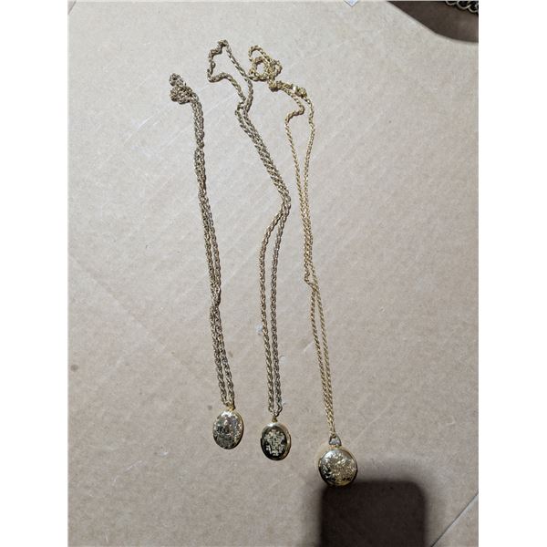 (3) Capsule Pendants Necklaces w/ Designs/Quotes