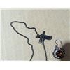 Image 3 : Black Floral and Amber Coloured Designed Necklace w/ Earrings w/ Markings