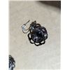 Image 6 : Black Floral and Amber Coloured Designed Necklace w/ Earrings w/ Markings