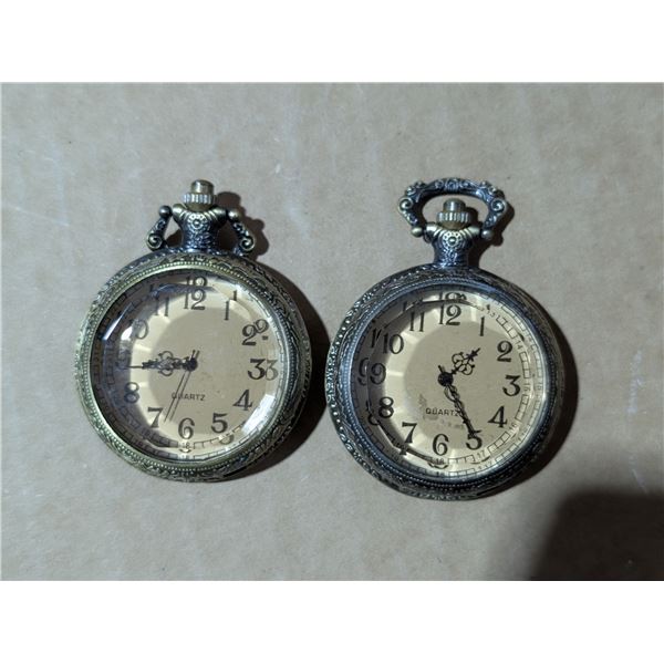 (2) Quartz Brand Pocket Watches (Not Working)