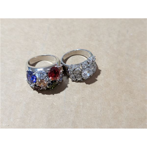 (1) 9.25 Silver Ring and (1) Marked 9