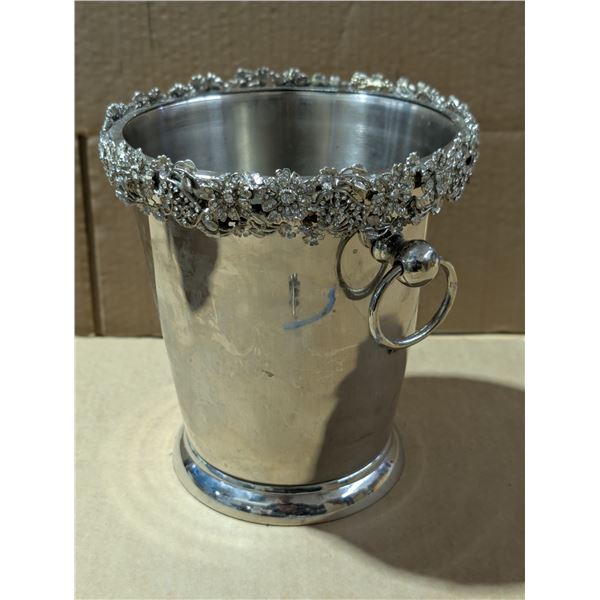 Ice Bucket w/ Floral Design on Rim