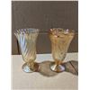 Image 1 : (2) Orange Glass Vases (1) Marked FL49/16 and (1) W/ Floral Design