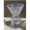 Image 2 : (2) Crystal Glass Vases (1) 3 Foot Ball Base Design