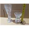 Image 4 : (2) Crystal Glass Vases (1) 3 Foot Ball Base Design
