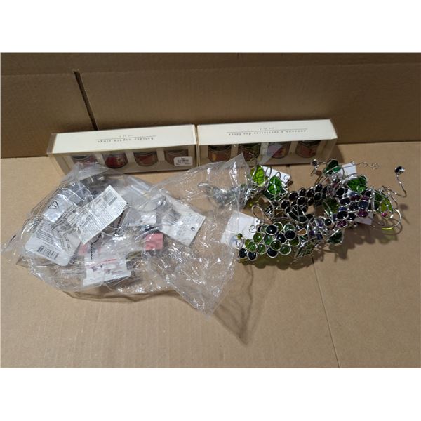 Lot of Misc. Items (Wine Decor, Napkin rollers Jewelry Parts, etc.)