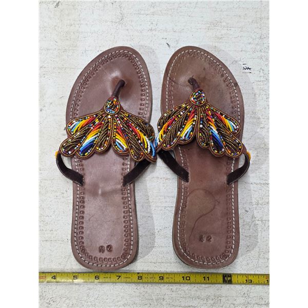 Beaded flip flops- womens size 11.5