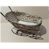 Image 3 : Vintage Wood Whicker Made in Canada Childrens Doll Stroller 10"-22" H