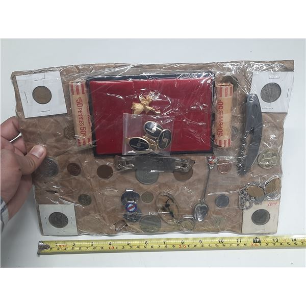 Gift Pack of Misc. Itms. (It Includes Currency, Spoon, Roll of Pennies, etc.)