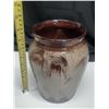 Image 1 : Vintage Brown Drip Glaze Stoneware Crock.