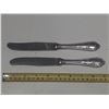 Image 1 : (2) Dinner Knifes 800 Marked On Handle - Silver/Silver Plated. (We Can't Prove Authenticity)