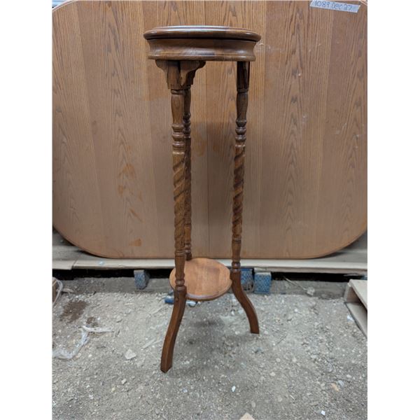 Wood Round Tall Side Table 41"x12"