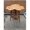 Image 1 : Vintage Wood Claw Glass Clover Shaped trefoil Table 28"x22"x26"