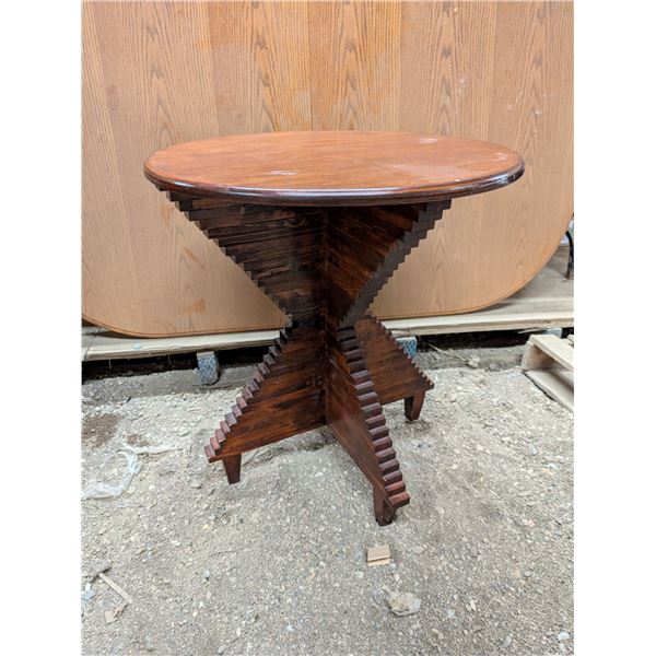 Unique Designed Wood Side Table 25"x22"