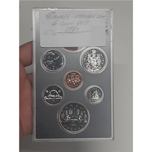 1980 Canada Proof Like Uncirculated Coin Set. (One Coin Missing)