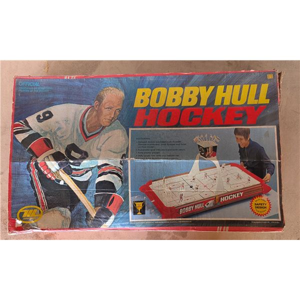 Vintage Bobby Hull Hockey Gold Cup Series Hockey Table w/ Original Box and Players and Etc. Parts
