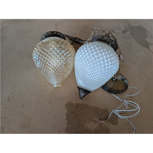 (2) Vintage Unique Designed Ceiling Lights (Wires Damaged)