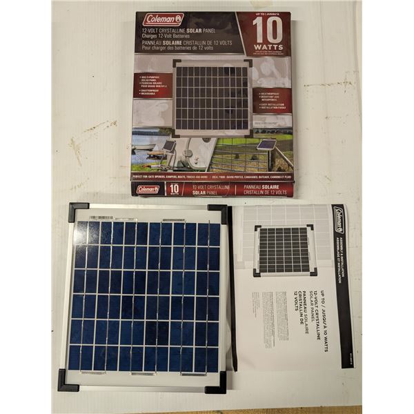 New in Box or Barely Used Coleman 12-V Crystalline Solar Panel (not tested)