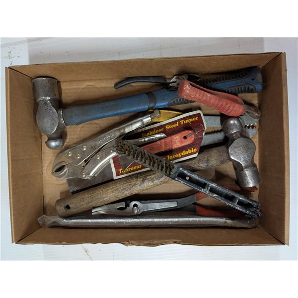 Lot of Misc. Tools (Hammer, Pliers, Steel Turner, and etc.)