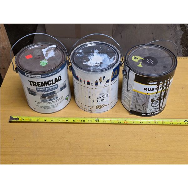 3 gloss paint cans- full