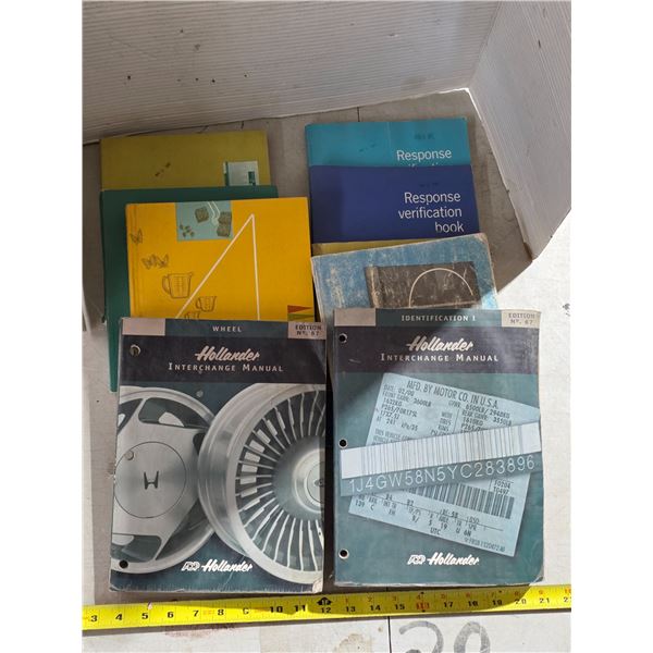 Various books - math and parts manuals